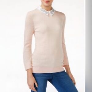 Maison Jules Cream Crew Neck Sweater Fine Knit